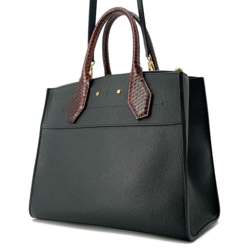 Louis Vuitton City Steamer Mm Python Handbag Black - image 2